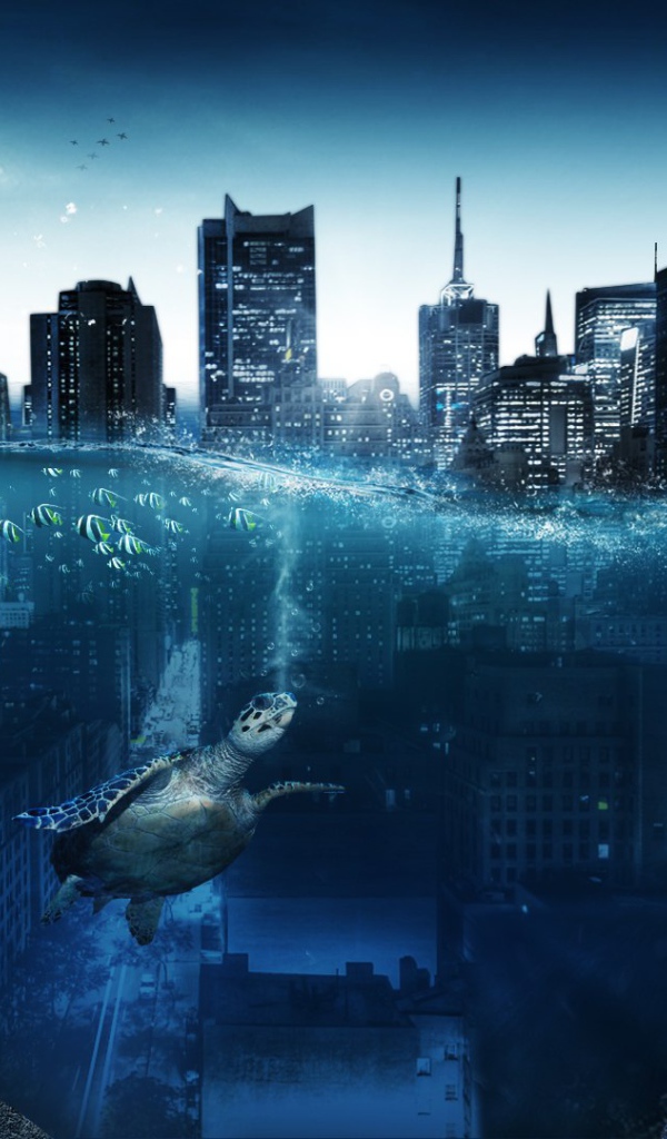 Животные в затонувшем городе