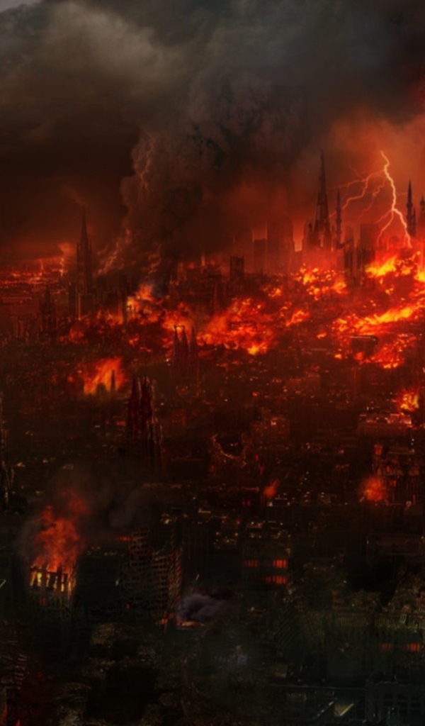 Апокалиптический горящий город