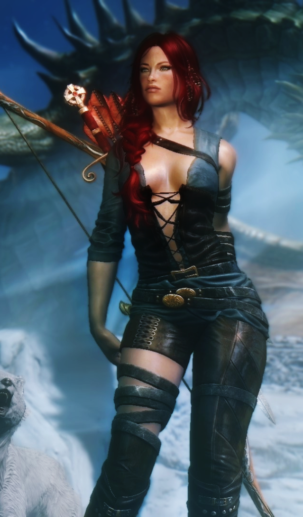 Лучница на фоне дракона, фэнтези