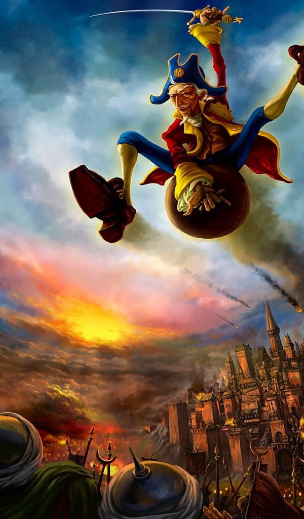 Барон Мюнхгаузен на ядре