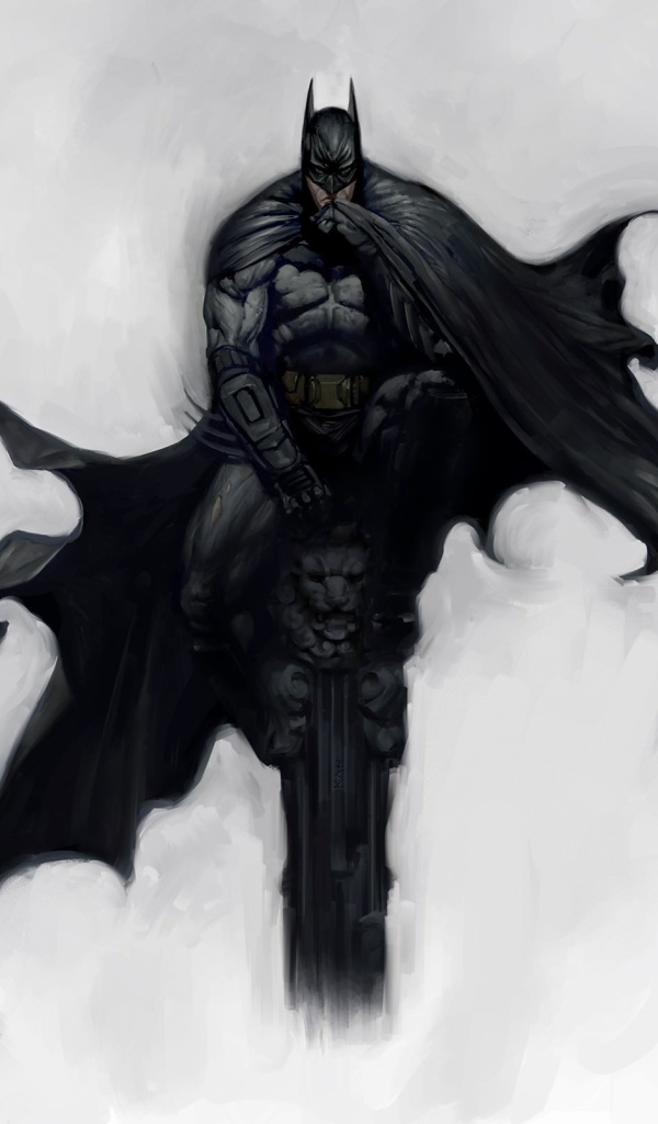 Batman sits on a column