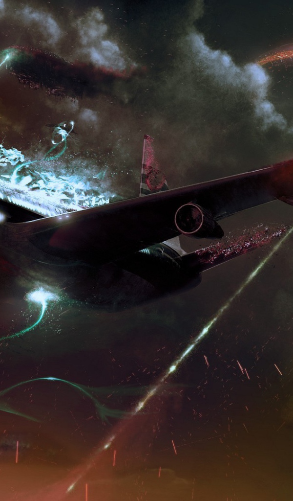 Удар лазера по самолету