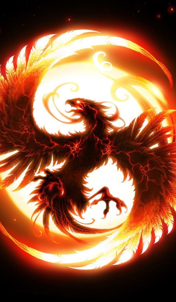 Птица в огненном шаре