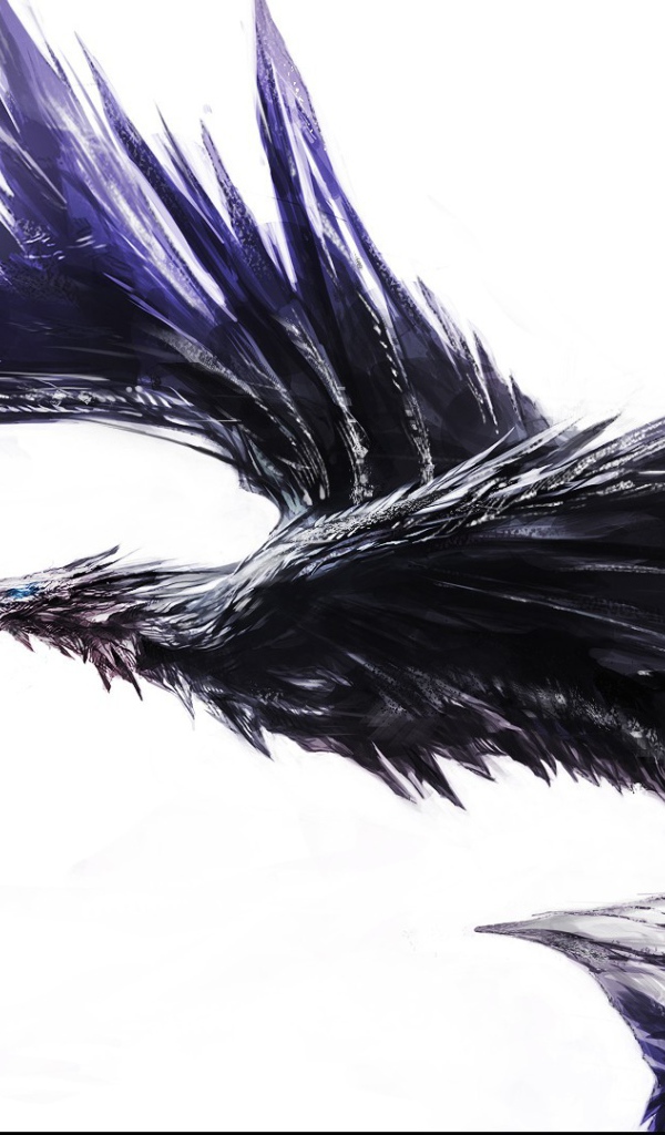 Черный крылатый дракон