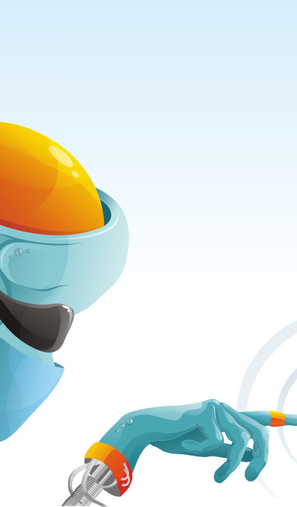 Сине оранжевый робот