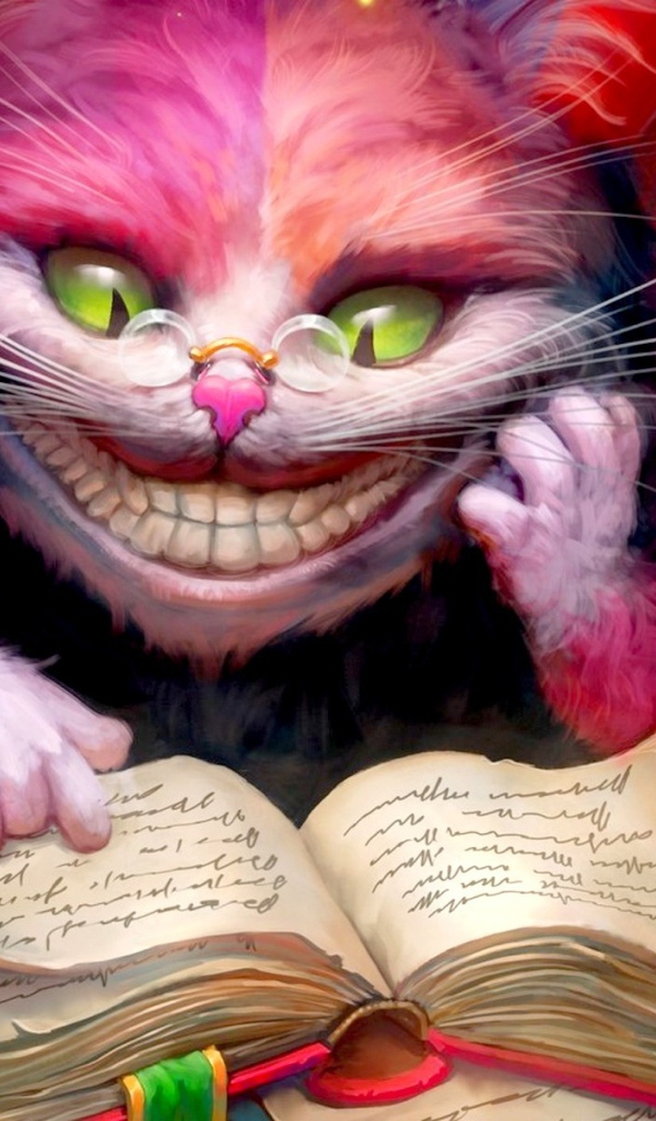 Чеширский кот читает книгу, Алиса в стране чудес