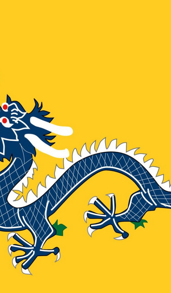 Китайский дракон на желтом фоне