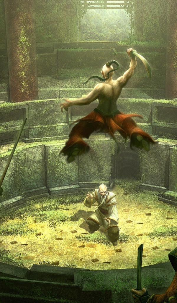 Казак сражается с турками на арене