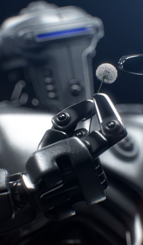 Одуванчик в руке робота