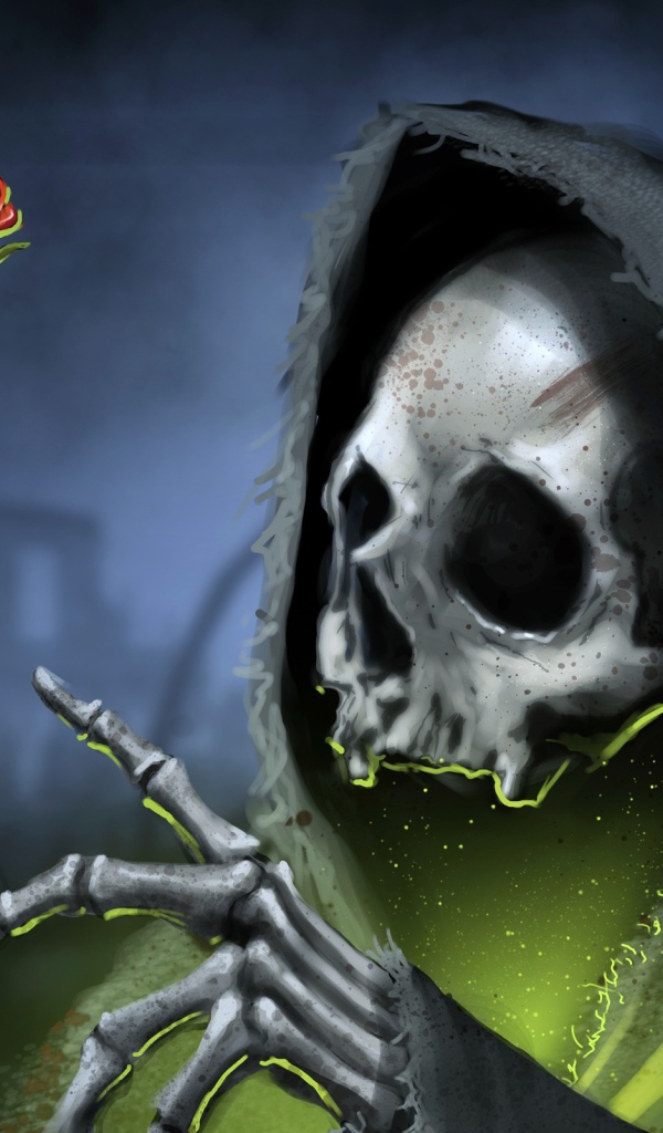 Смерть держит в руке розу