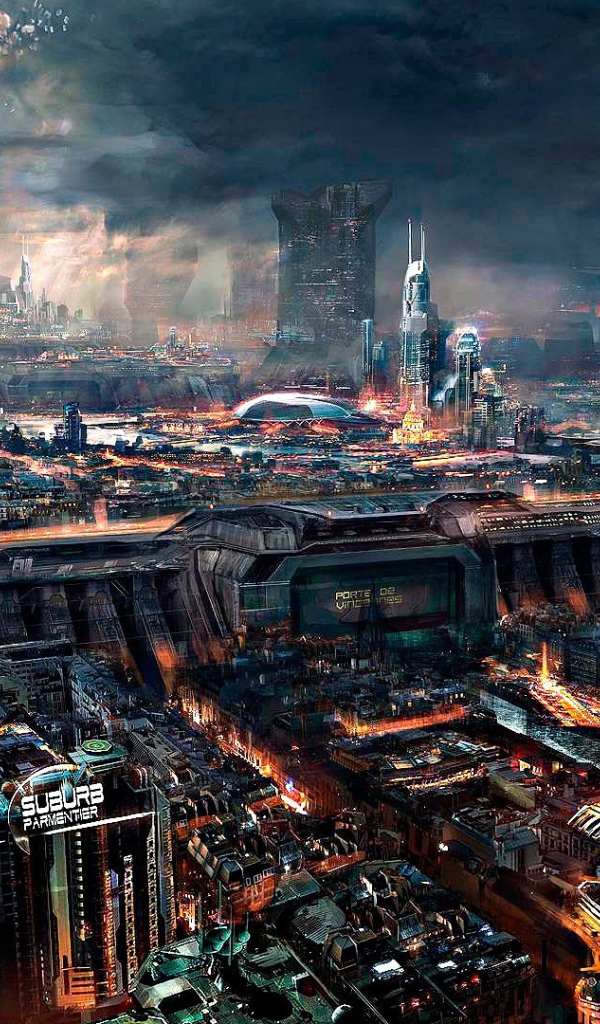 Плотная застройка в городе будущего