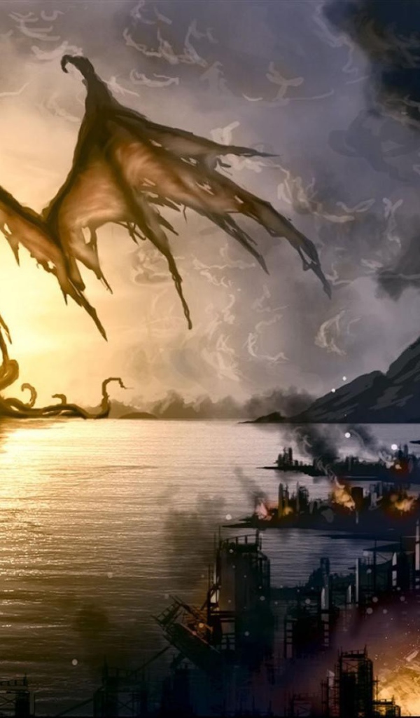 Дракон разрушил мирный город