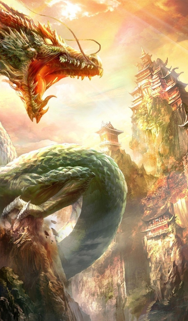 Дракон в городе в Китае