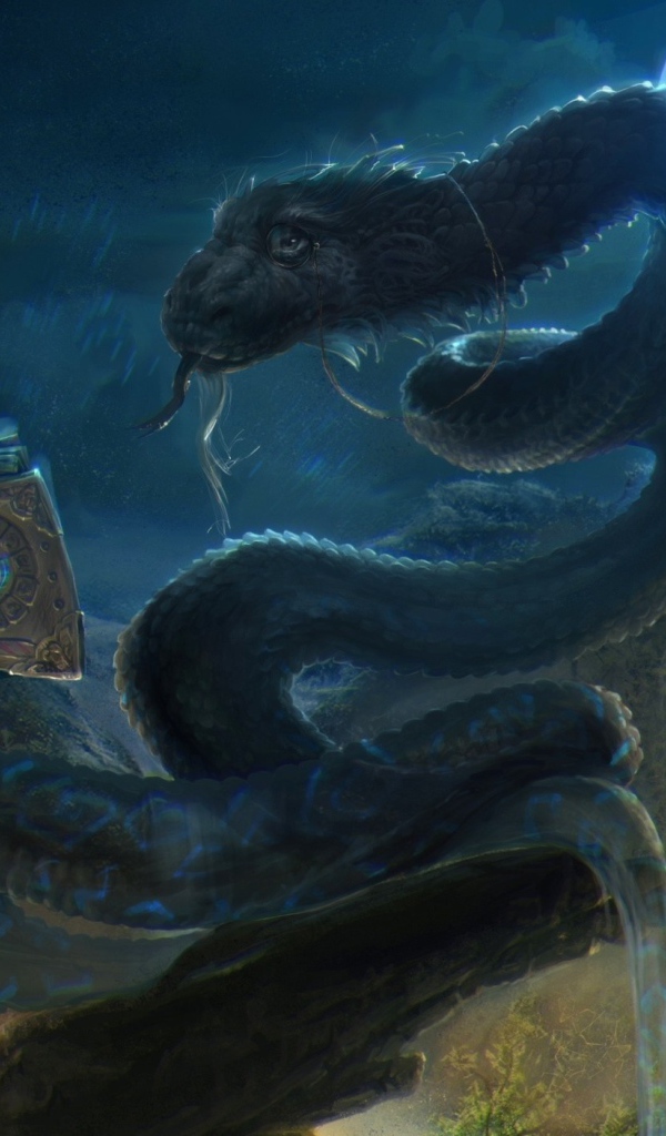 Дракон читает магическую книгу