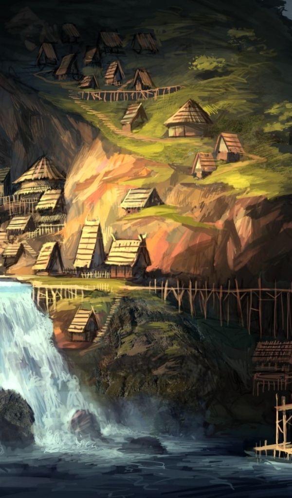 Сказочная страна у водопада