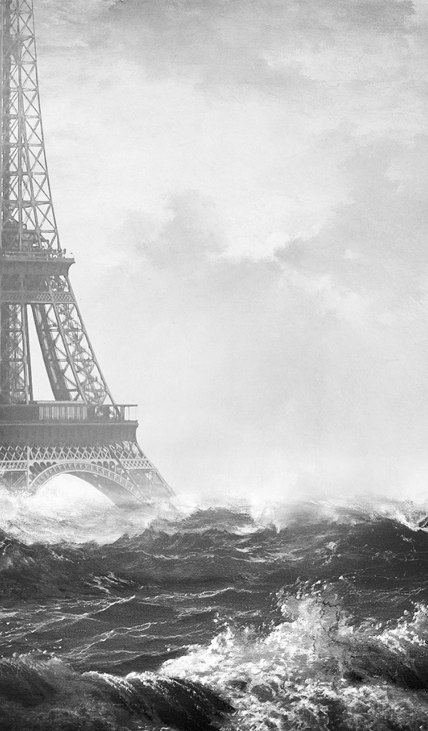 Эйфелева башня среди бурного моря