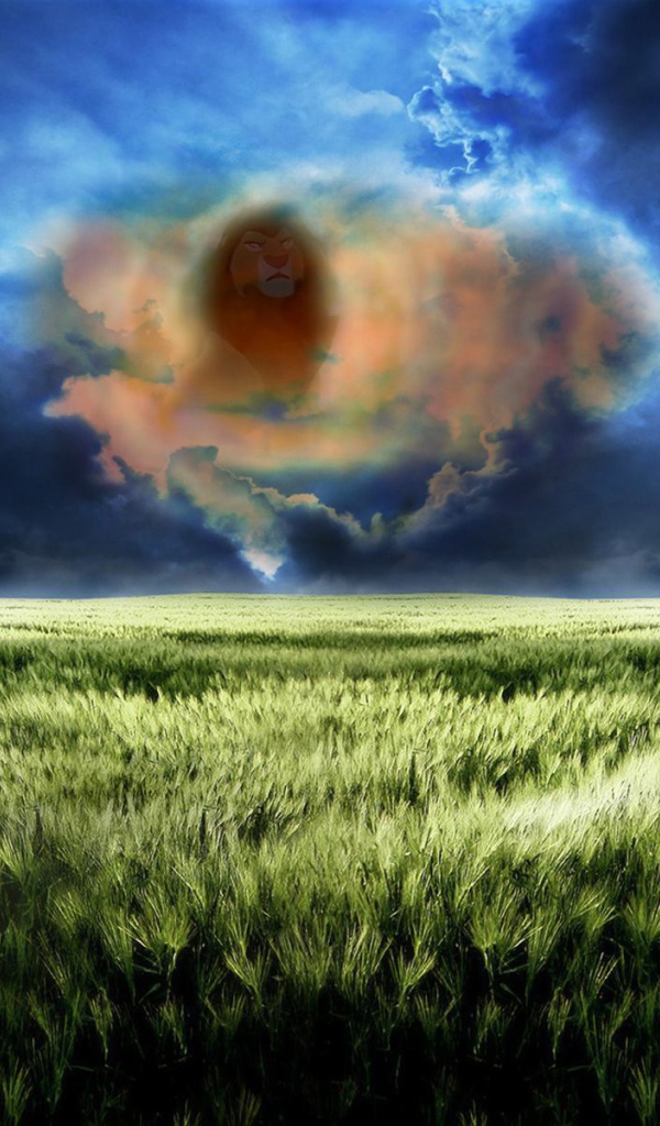 Лицо льва в облаке