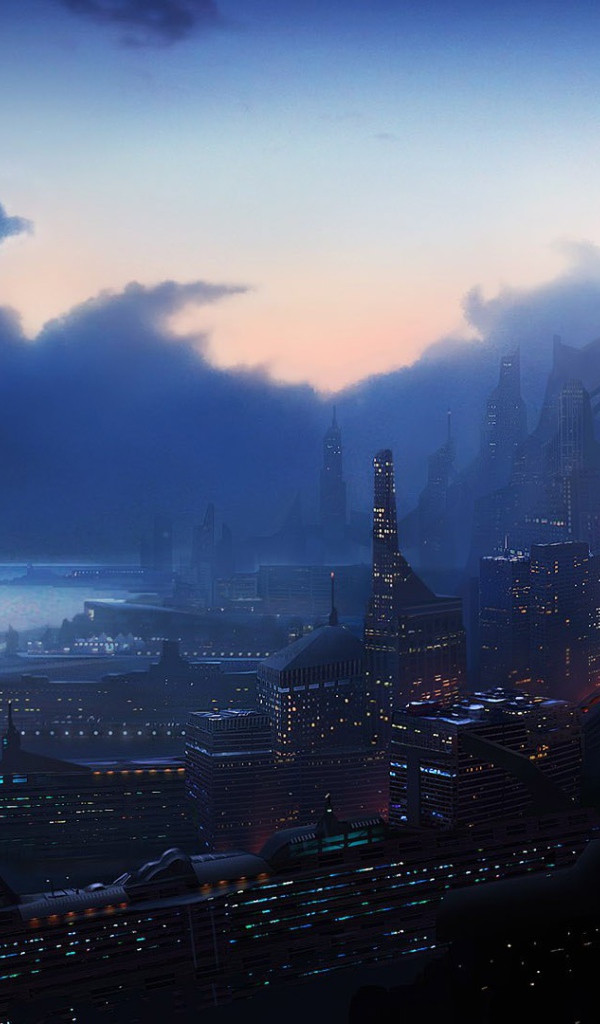 Фантастический город на берегу моря