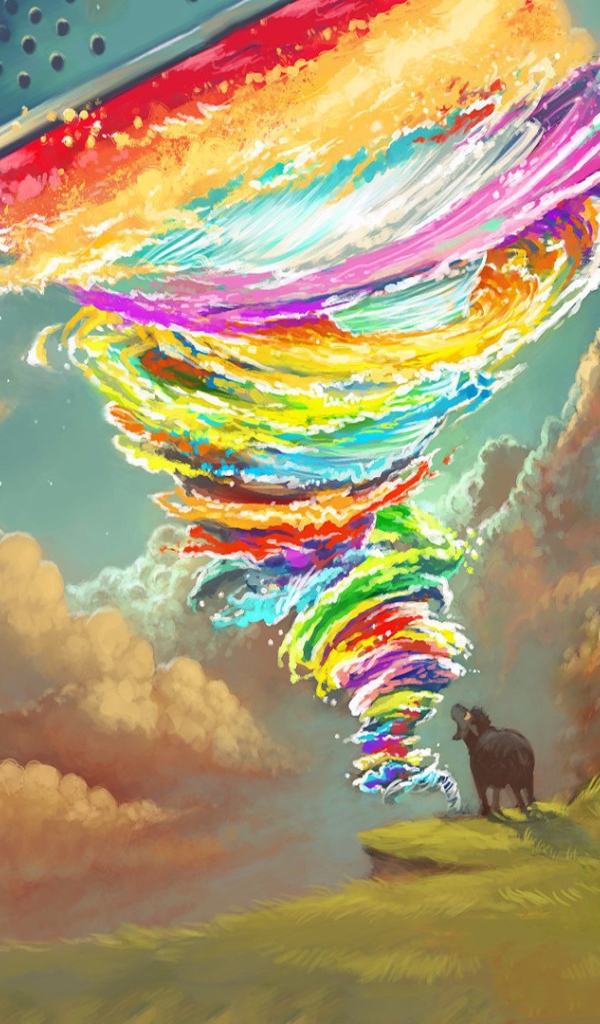 Фантастическое радужное торнадо