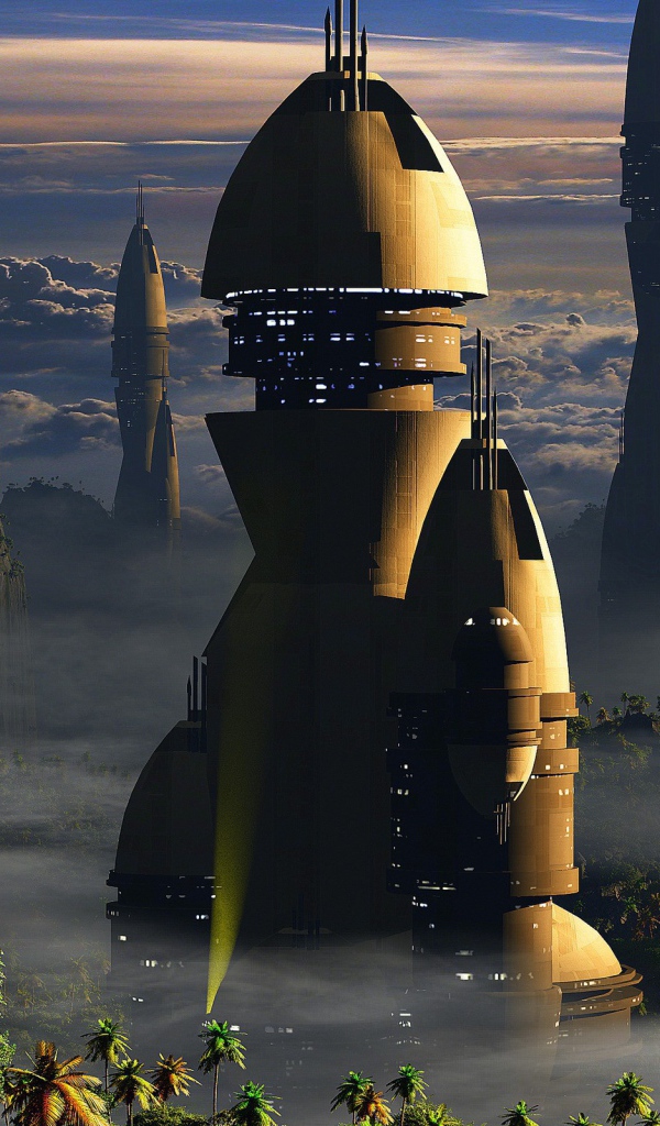 Фэнтези город в стране пальм