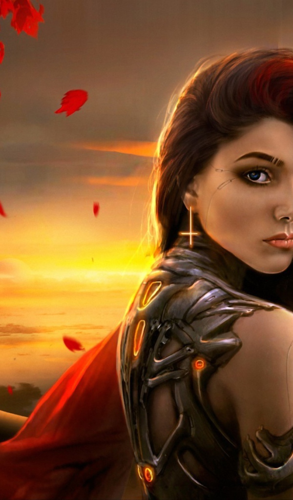 Фэнтези девушка в железных латах