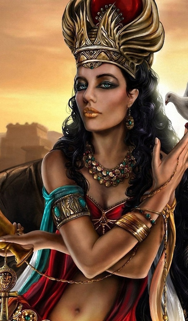 Фэнтези девушка с голубем на руке