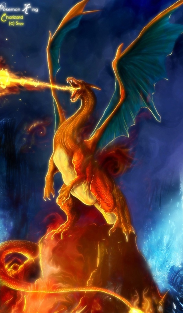 Огнедышащий дракон в городе, Покемоны