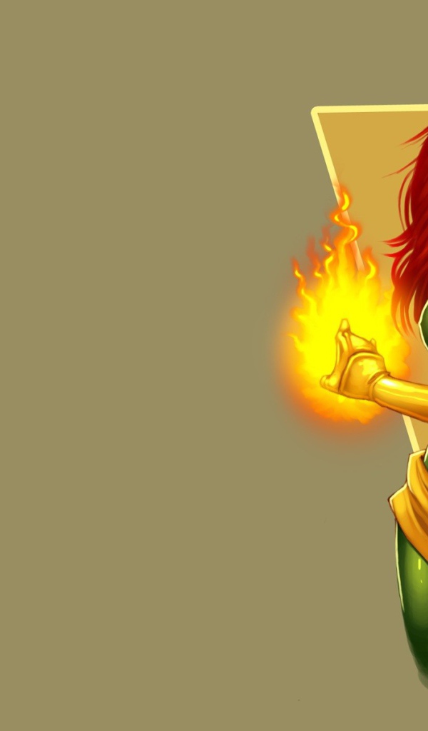 Огненная девушка из комиксов Марвел