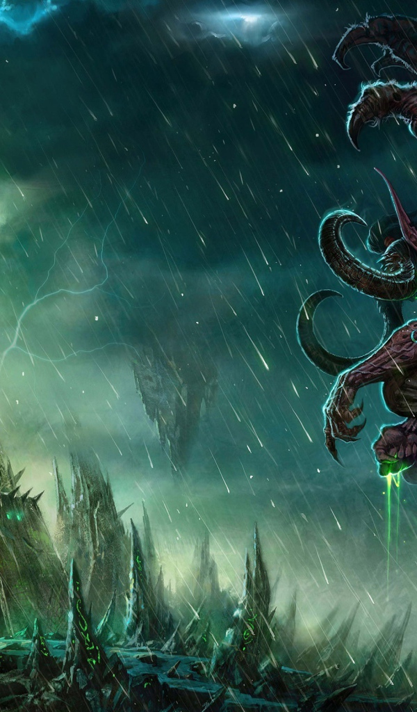 Горгулья сидит под кислотным дождем