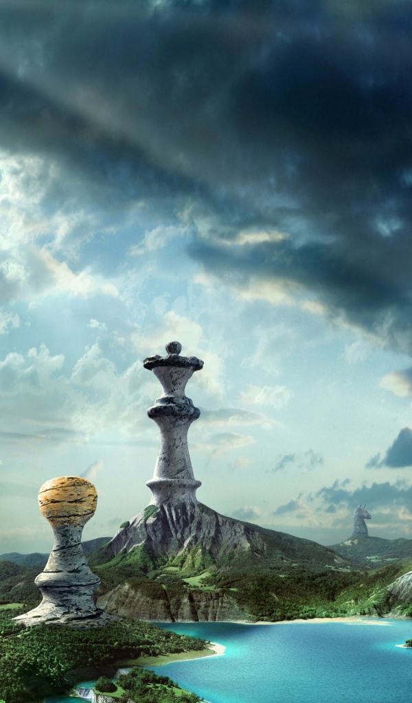 Исполинские постройки в виде шахматных фигур