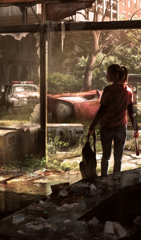 Девушка в поисках пропитания после апокалипсиса