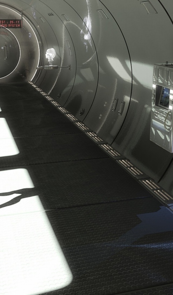 Девушка в переходе космической станции