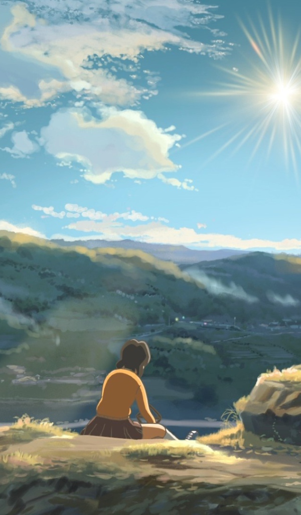 Девочка смотрит на фэнтези страну