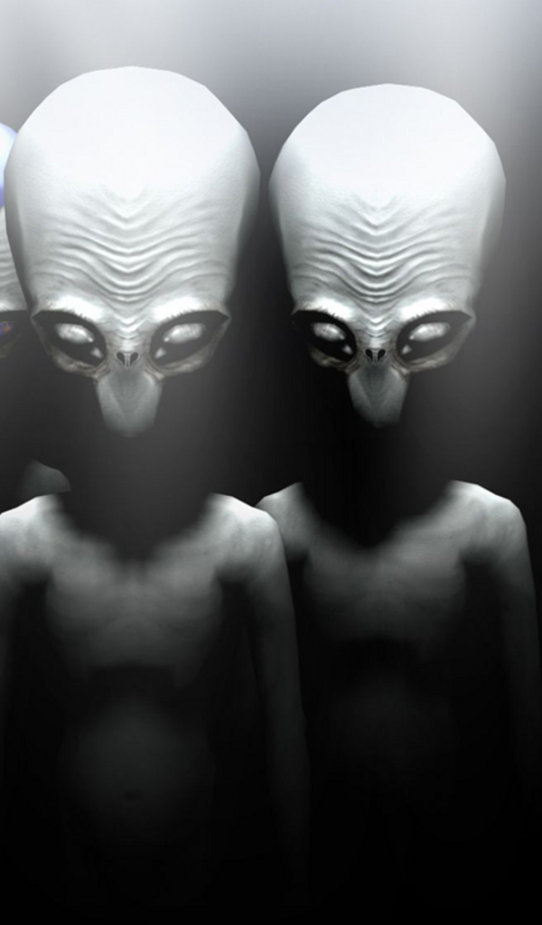 Серые пришельцы в лучах света