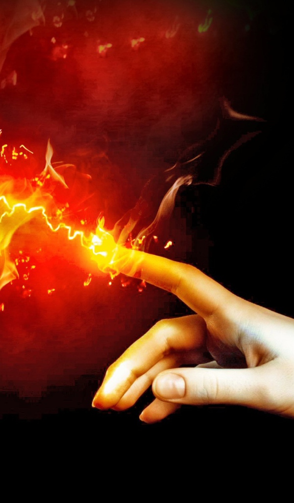 Рука и пылающая лампа