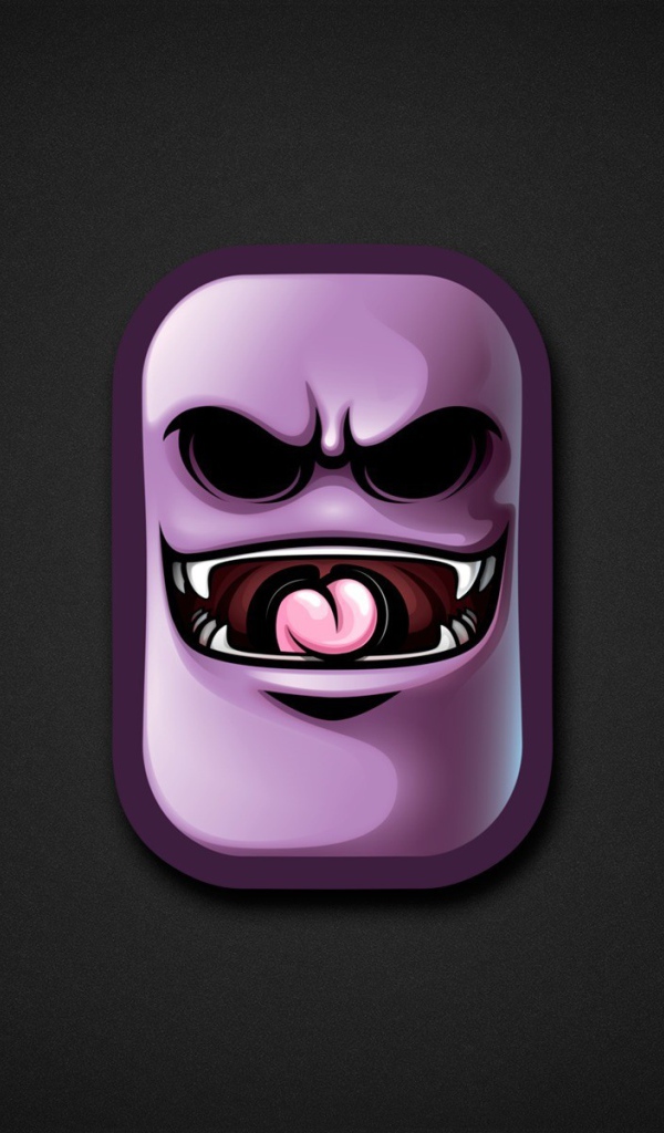 Сиреневая рожица показывает язык