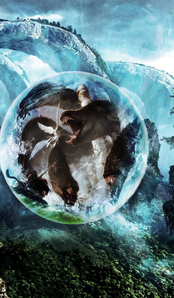 Маг заключил зверя в силовое поле