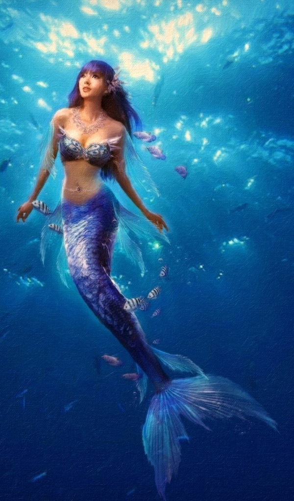 Русалка плывет к поверхности