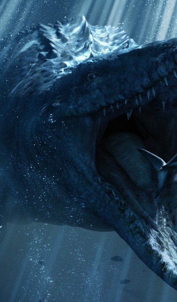 Монстр охотится за акулой под водой