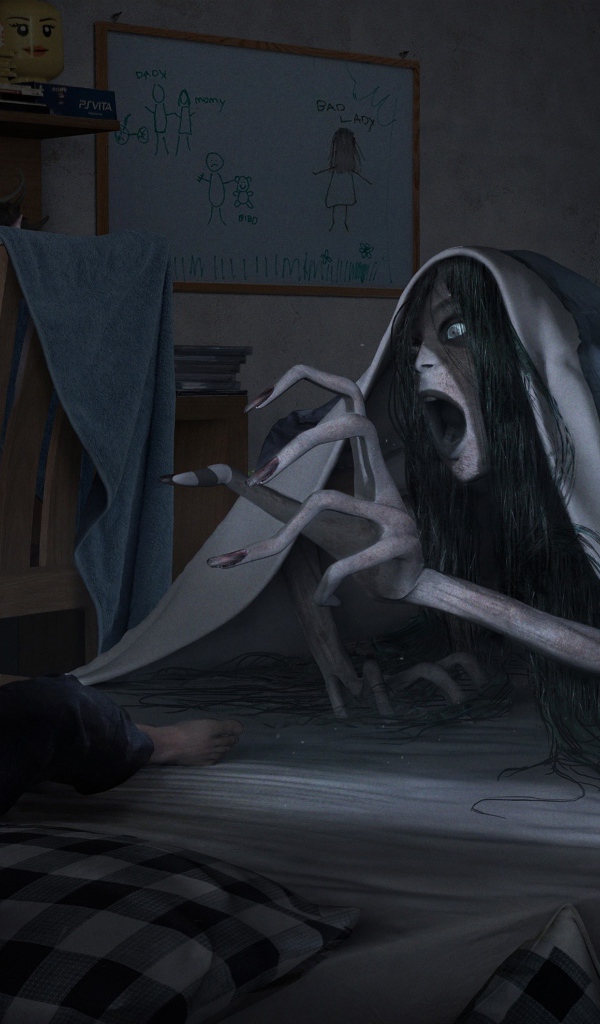 Монстр пугает ребенка