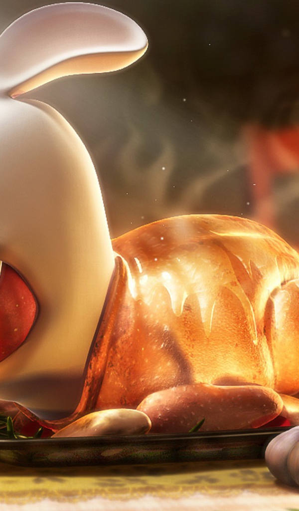 Кролик в утке на столе