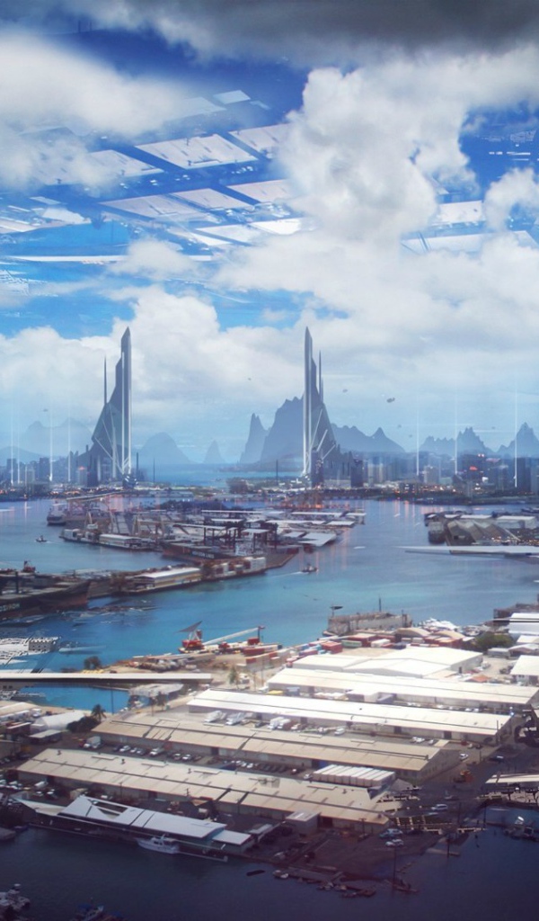 Лучи света в фантастическом городе