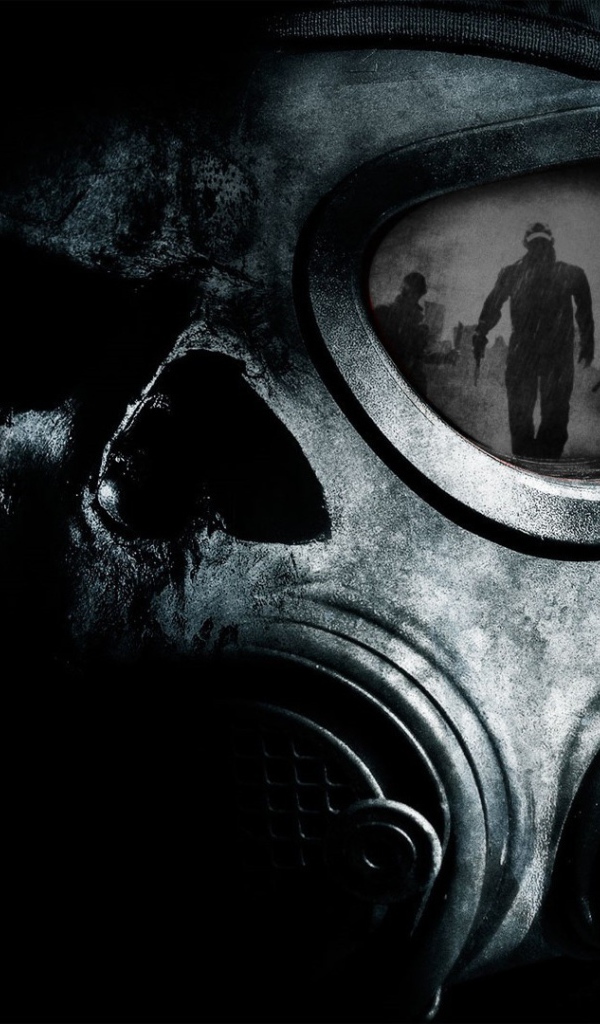 Отражение в стекле противогаза