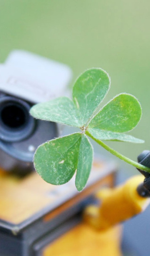 Робот Валли подает зеленый росток