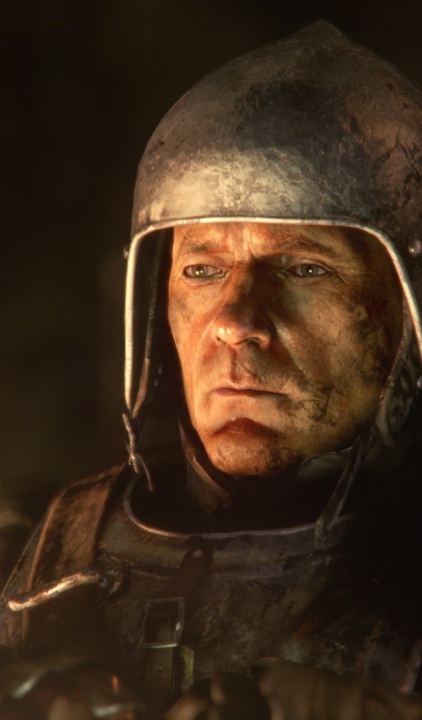 Опытный воин в доспехах