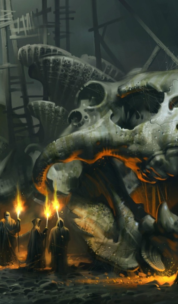 Череп огромного фантастического животного