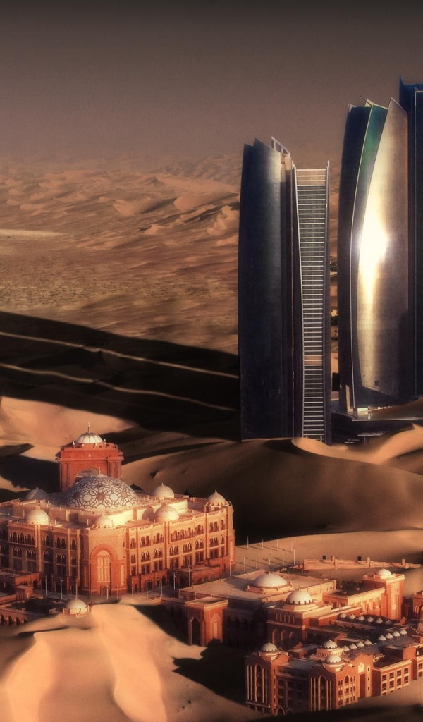 Небоскребы в песках пустыни