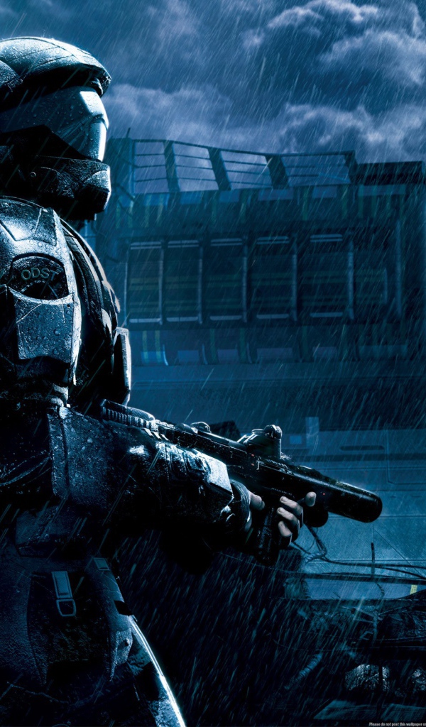 Солдат в броне в мире будущего