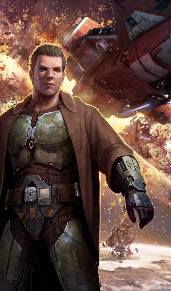 Солдат на фоне взрыва корабля, Star Wars