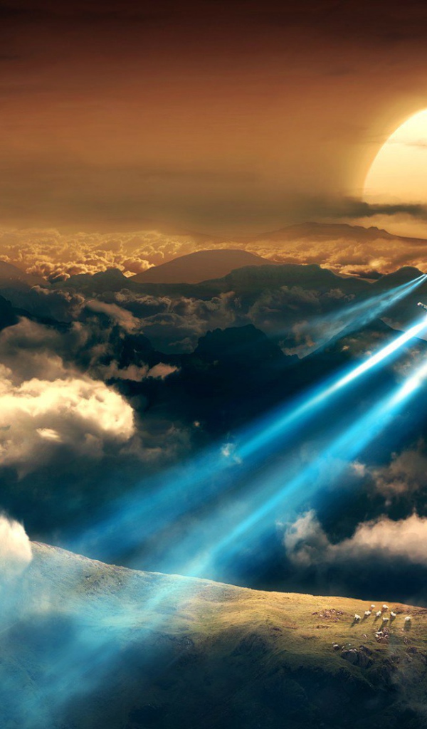 Космические истребители в облаках